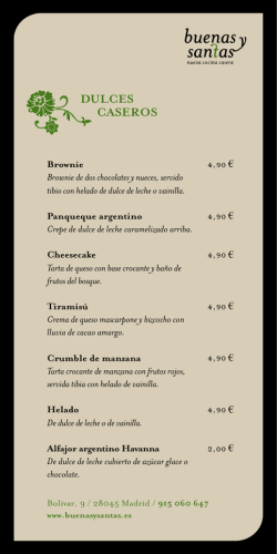 DULCES CASEROS - Buenas y Santas