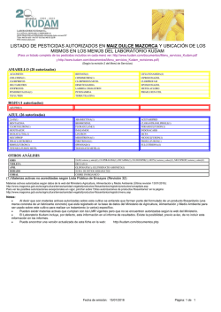 listado de pesticidas autorizados en maiz dulce mazorca y