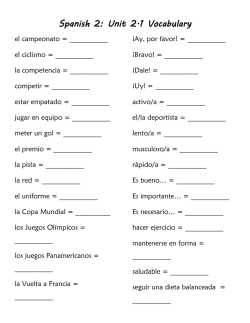Spanish 2: Unit 2.1 Vocabulary