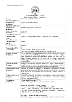 Lingua e traduzione spagnola 1
