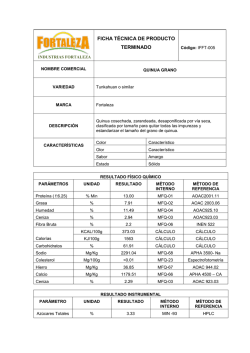 FICHA T&Eacute;CNICA DE PRODUCTO TERMINADO