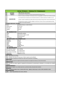 FICHA T&Eacute;CNICA &ndash; PRODUCTO TERMINADO