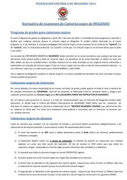 Normativa de examenes de Cintur&oacute;n negro de MUGENDO