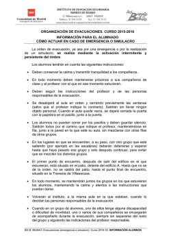 Plan de Evacuaci&oacute;n 2015-16 - Instituto Barrio de Bilbao