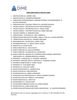 DIRECTORIO MEDICO HOSPITAL DIME. 1. ANESTECIOLOGA Dra