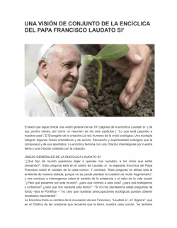 una visi&oacute;n de conjunto de la enc&iacute;clica del papa francisco laudato si