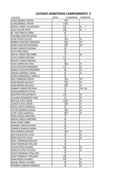 LISTADO CAMPAMENTO 2