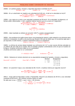 Problemas sobre conversi&oacute;n de unidades
