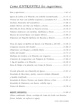 carta restaurante - EL ASADOR DEL PARQUE