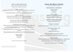 Men&uacute; dels dimecres Sopar del dijous L`assaig