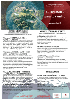 Calendario actvidades 2016