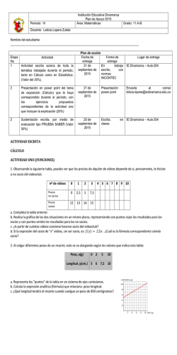 ACTIVIDAD ESCRITA C&Aacute;LCULO ACTIVIDAD UNO