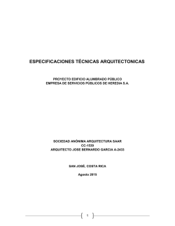 ESPECIFICACIONES T&Eacute;CNICAS ARQUITECTONICAS