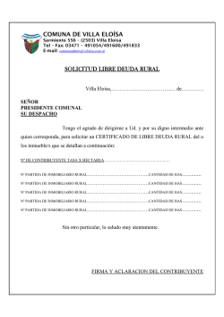 libre deuda rural - Comuna de Villa Eloisa