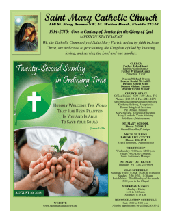 August 30, 2015 - Saint Mary Catholic Church