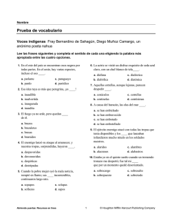 Prueba de vocabulario