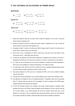 2&ordm; ESO SISTEMAS DE ECUACIONES DE PRIMER GRADO