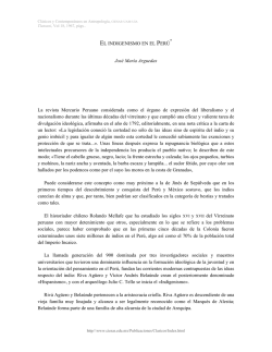 El indigenismo en el Per&uacute;