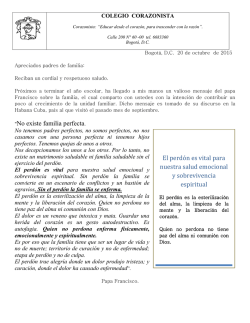 "No existe familia perfecta. El perd&oacute;n es vital para nuestra salud