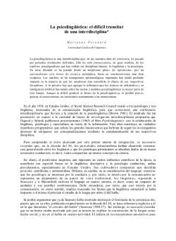 La psicoling&uuml;&iacute;stica: el dif&iacute;cil transitar de una interdisciplina