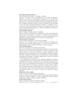 Raymundo Bautista Ramos Tıtulo: Humberto C&aacute;rdenas y el Algebra