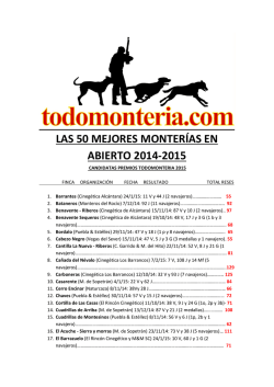 las 50 mejores monterias en abierto 2014-2015