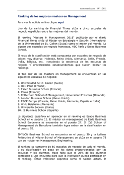 Ranking de los mejores masters en Management Para ver la