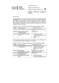 C&oacute;digos de los centros de