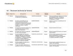 10.1. Diccionario de Errores de Terceros