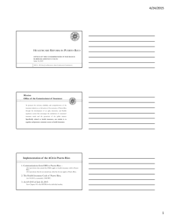 Implementation of the ACA in Puerto Rico