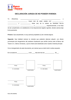 DECLARACI&Oacute;N JURADA DE NO POSEER VIVIENDA