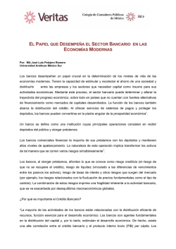 el papel que desempe&ntilde;a el sector bancario en las econom&iacute;as