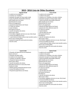 2015- 2016 Lista de &Uacute;tiles Escolares