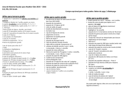 &uacute;tiles para tercero grado &uacute;tiles para cuatro grado Revised 8/5/15