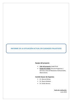 informe de la situaci&oacute;n actual en cuidados paliativos