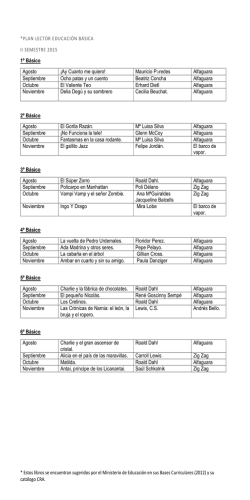 Plan Lector II&ordm; semestre ense&ntilde;anza b&aacute;sica
