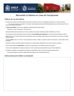 Bienvenido al Sistema en L&iacute;nea de Inscripciones
