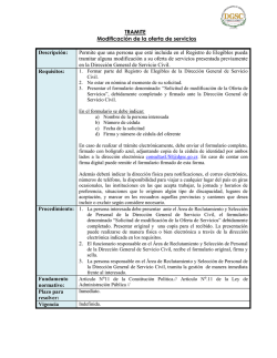 Modificaci&oacute;n de la Oferta de Servicio