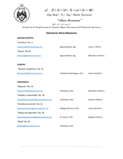 Directorio de las Logias Jurisdiccionadas a "Alma Mexicana"