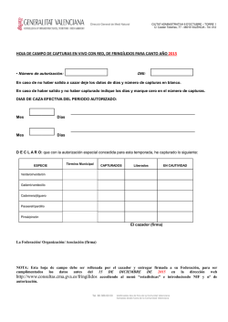 HOJA DE CAMPO DE CAPTURAS EN VIVO CON RED, DE