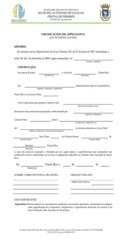 Certificaci&oacute;n del Especialista (OP-MSJ-7)