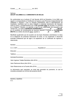 Ciudad, ____ de de 2015 Se&ntilde;ores ADCAP COLOMBIA S.A.