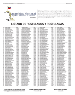 LISTADO DE POSTULADOS Y POSTULADAS