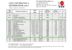 LISTA DE PRECIOS A DISTRIBUIDOR (PER&Uacute;)