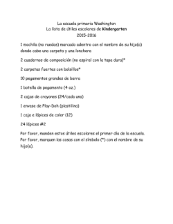 La escuela primaria Washington La lista de &uacute;tiles escolares de