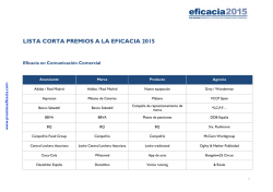 LISTA CORTA PREMIOS A LA EFICACIA 2015