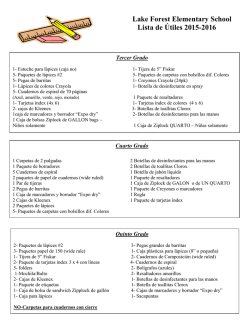 Lake Forest Elementary School Lista de &Uacute;tiles 2015-2016