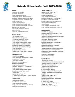 Lista de &Uacute;tiles de Garfield 2015-2016