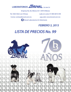 LISTA DE PRECIOS No. 99