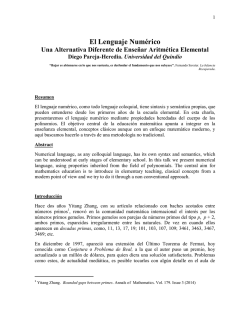 El Lenguaje Num&eacute;rico (Una Alternativa Diferente de Ense&ntilde;ar